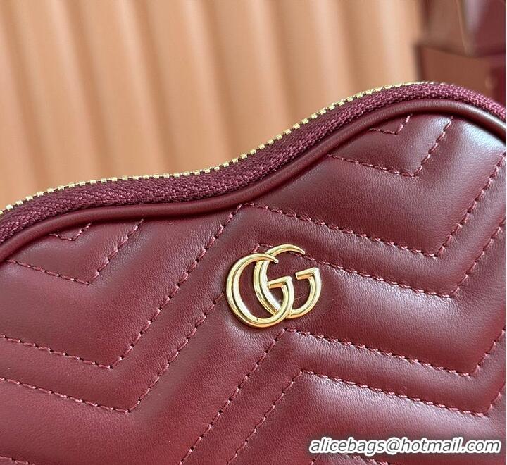 Super Quality Gucci Heart-Shaped GG Marmont Mini Bag 589565 Red 2026