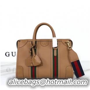 Inexpensive Gucci GG Bauletto Top Handle Bag In Original Leather 847388 Brown 2026