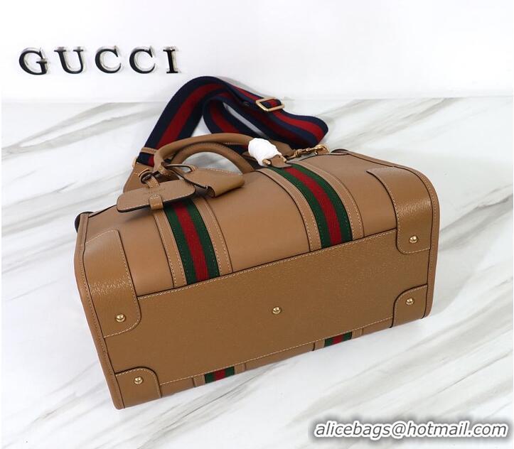 Inexpensive Gucci GG Bauletto Top Handle Bag In Original Leather 847388 Brown 2026