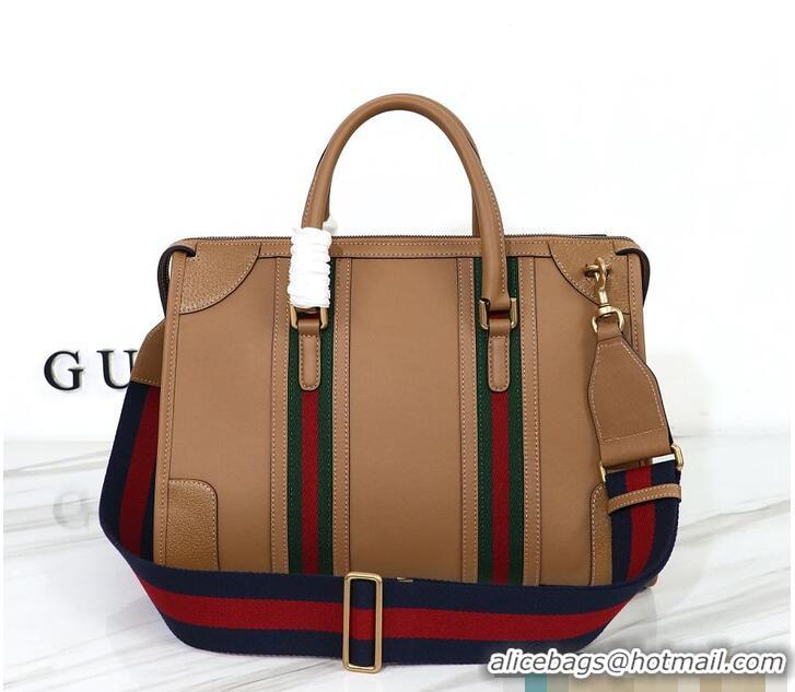 Inexpensive Gucci GG Bauletto Top Handle Bag In Original Leather 847388 Brown 2026
