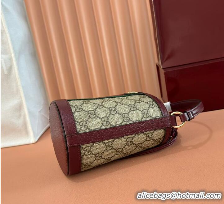 Best Product Gucci Ophidia GG Leather And Canvas Mini Bucket Bag ‎760202 Red 2026