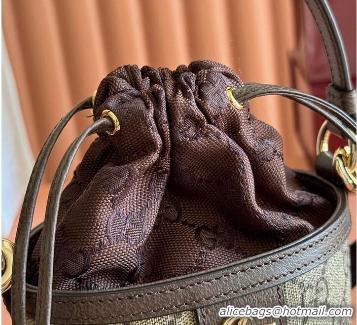 Inexpensive Gucci Ophidia GG Leather And Canvas Mini Bucket Bag ‎760202 Beige/Brown 2026