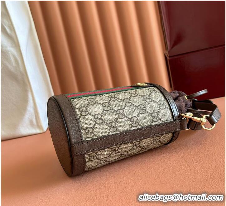Inexpensive Gucci Ophidia GG Leather And Canvas Mini Bucket Bag ‎760202 Beige/Brown 2026