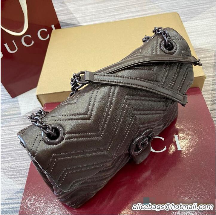 Top Grade Gucci GG Marmont Leather Medium Shoulder Bag 850676 Dark Brown 2026