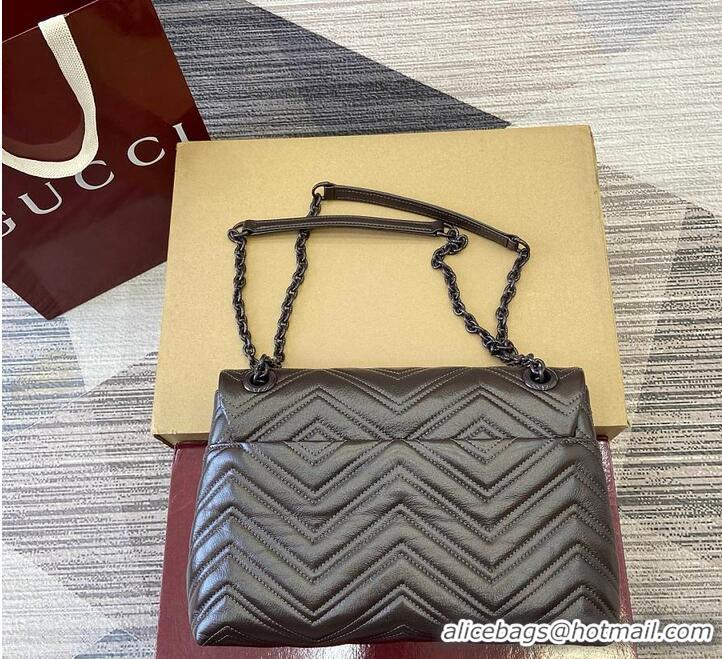 Top Grade Gucci GG Marmont Leather Medium Shoulder Bag 850676 Dark Brown 2026