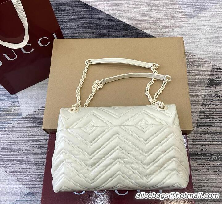 Buy Discount Gucci GG Marmont Leather Medium Shoulder Bag 850676 Ivory 2026
