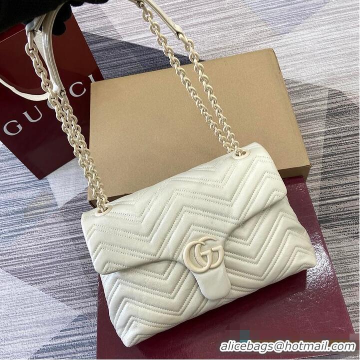 Buy Discount Gucci GG Marmont Leather Medium Shoulder Bag 850676 Ivory 2026