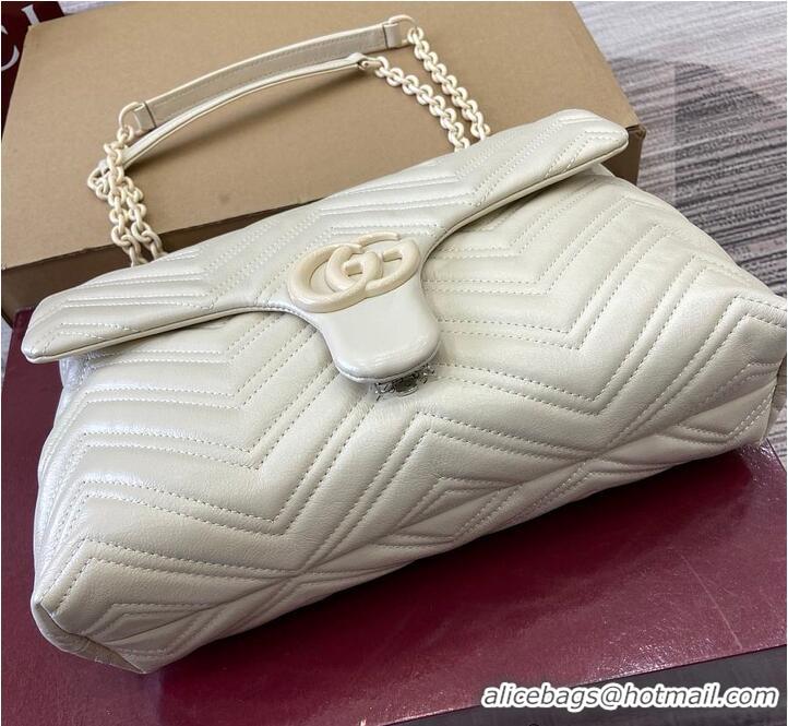 Buy Discount Gucci GG Marmont Leather Medium Shoulder Bag 850676 Ivory 2026