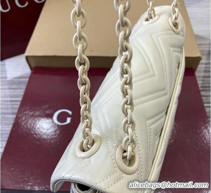Buy Discount Gucci GG Marmont Leather Medium Shoulder Bag 850676 Ivory 2026