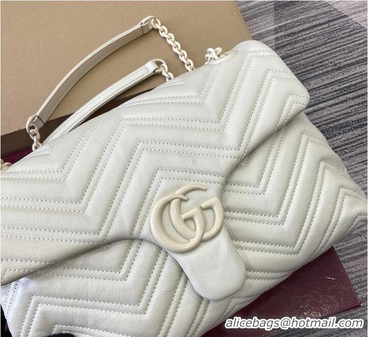 Buy Discount Gucci GG Marmont Leather Medium Shoulder Bag 850676 Ivory 2026