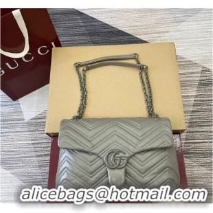 Famous Brand Gucci GG Marmont Leather Medium Shoulder Bag 850676 Dusty Grey 2026