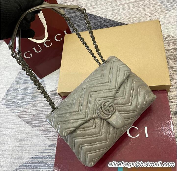 Famous Brand Gucci GG Marmont Leather Medium Shoulder Bag 850676 Dusty Grey 2026