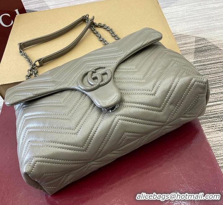 Famous Brand Gucci GG Marmont Leather Medium Shoulder Bag 850676 Dusty Grey 2026