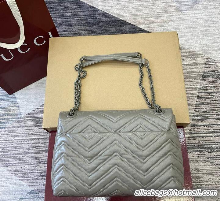 Famous Brand Gucci GG Marmont Leather Medium Shoulder Bag 850676 Dusty Grey 2026