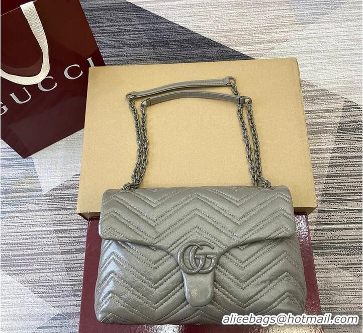 Famous Brand Gucci GG Marmont Leather Medium Shoulder Bag 850676 Dusty Grey 2026
