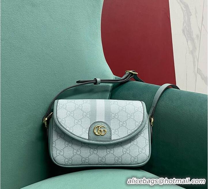 Original Cheap Gucci Ophidia Supreme Canvas Womens Crossbody Bag 658575 Light Blue 2026