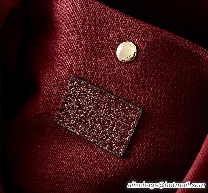 New Fashion Gucci GG Monogram Fabric Emblem Small Bucket Bag 815118 Red/Pink 2026