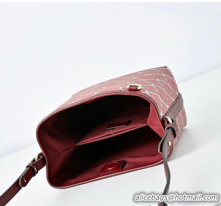 New Fashion Gucci GG Monogram Fabric Emblem Small Bucket Bag 815118 Red/Pink 2026