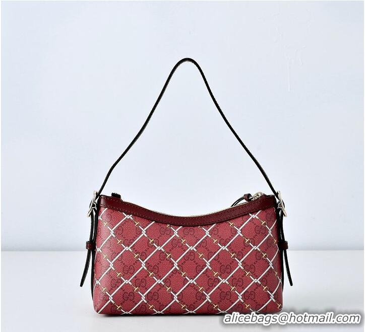 Top Grade Gucci Printed GG Small Shoulder Bag 815119 Red/Pink 2026