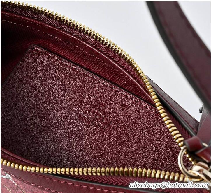 Top Grade Gucci Printed GG Small Shoulder Bag 815119 Red/Pink 2026