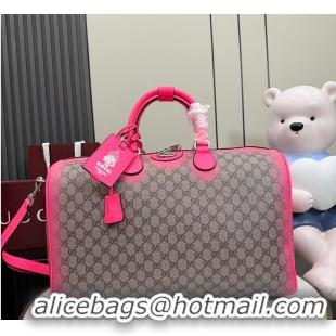 Top Design Gucci GG Medium Duffle Bag In GG Fabric 834962 Beige/Pink 2026