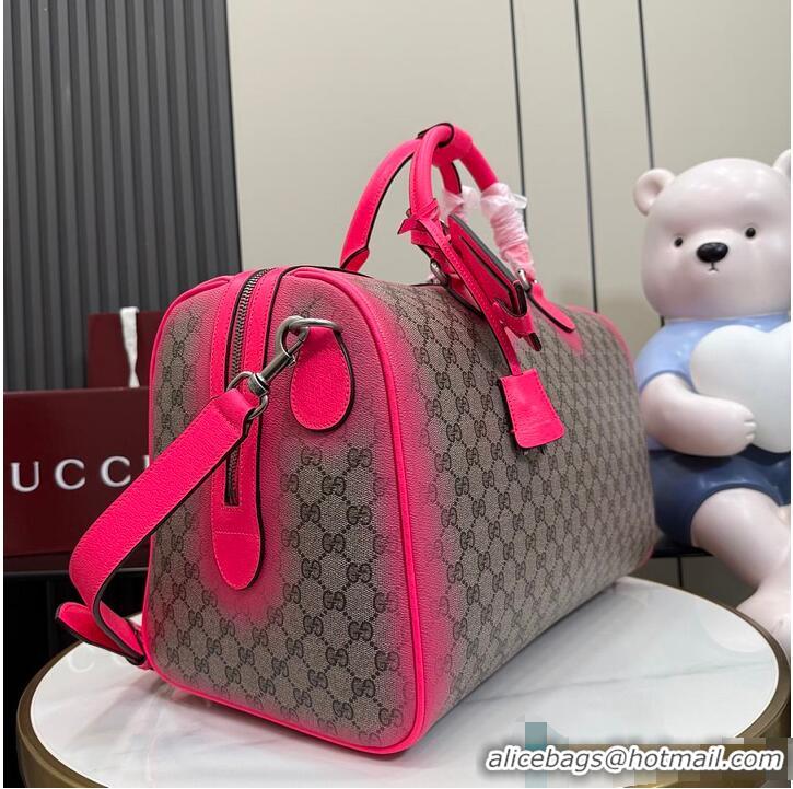 Top Design Gucci GG Medium Duffle Bag In GG Fabric 834962 Beige/Pink 2026