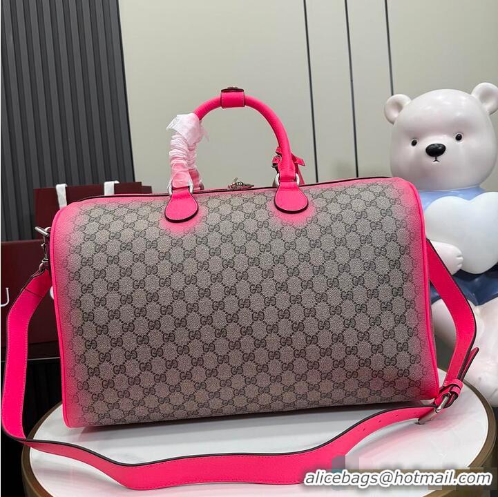 Top Design Gucci GG Medium Duffle Bag In GG Fabric 834962 Beige/Pink 2026