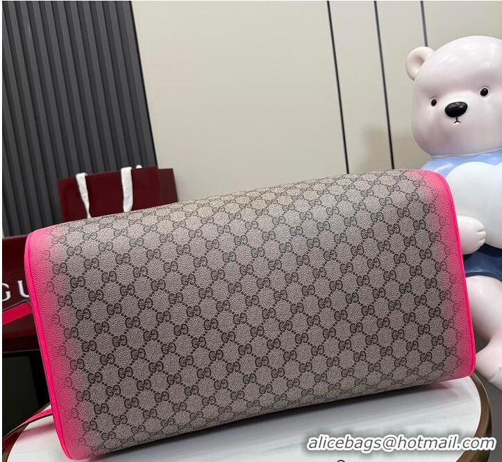 Top Design Gucci GG Medium Duffle Bag In GG Fabric 834962 Beige/Pink 2026