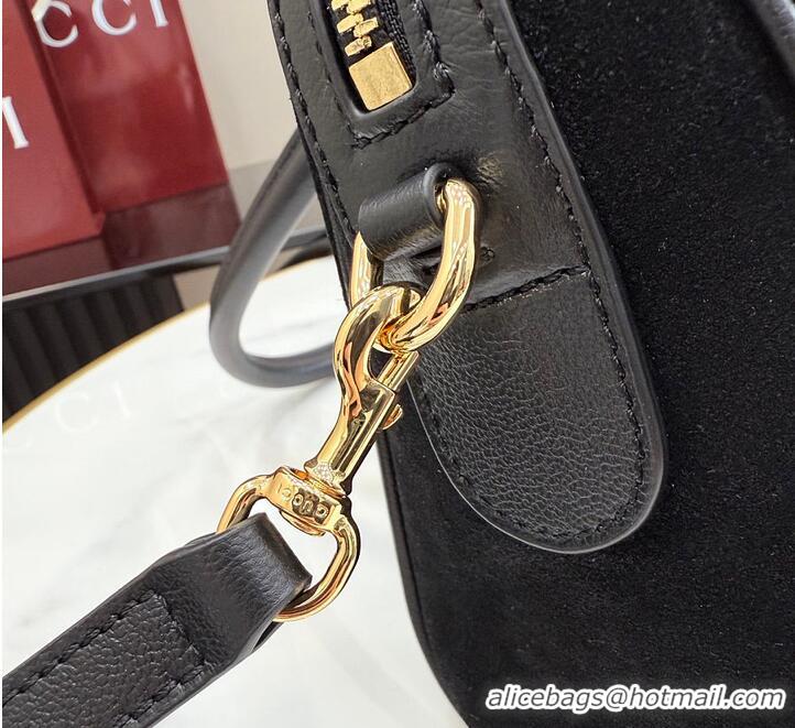 Cheapest Gucci Borsetto Medium Boston Bag In Suede 866732 Black 2026