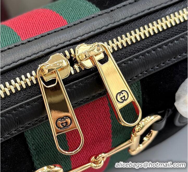 Cheapest Gucci Borsetto Medium Boston Bag In Suede 866732 Black 2026