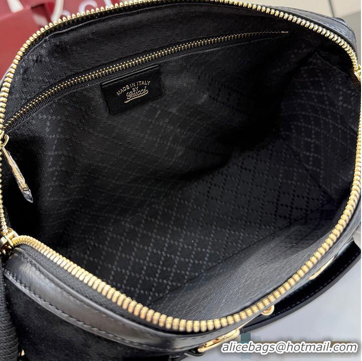 Cheapest Gucci Borsetto Medium Boston Bag In Suede 866732 Black 2026