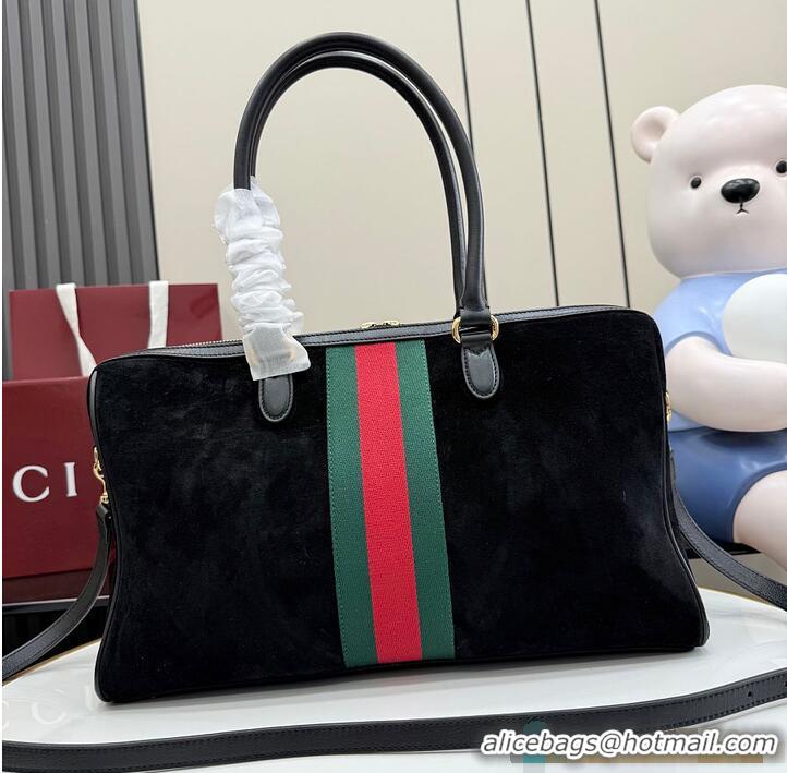 Top Quality Gucci Borsetto Large Boston Bag In Suede 866733 Black 2026