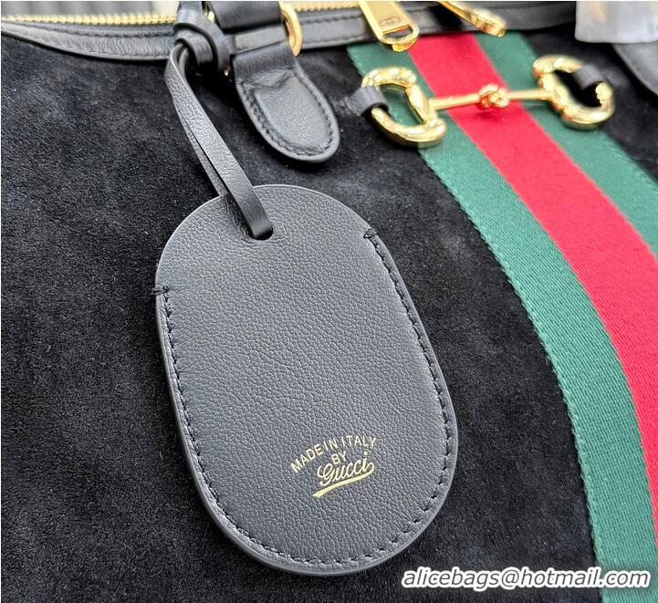 Top Quality Gucci Borsetto Large Boston Bag In Suede 866733 Black 2026