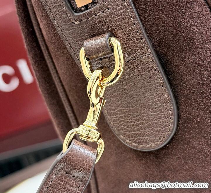 Promotional Gucci Borsetto Large Boston Bag In Suede 866733 Dark Brown 2026