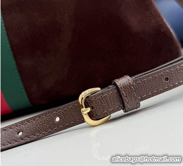 Promotional Gucci Borsetto Large Boston Bag In Suede 866733 Dark Brown 2026