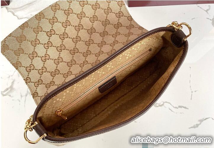 Discount Gucci Aperitivo Medium Shoulder Bag In GG Canvas 895203 Beige/Dark Brown 2026