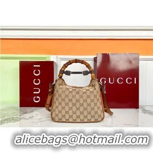 Best Price Gucci Diana Small Shoulder Bag In GG Canvas 895204 Beige/Dark Brown 2026