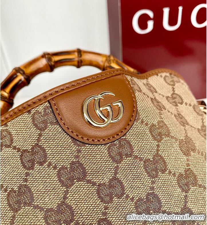 Best Price Gucci Diana Small Shoulder Bag In GG Canvas 895204 Beige/Dark Brown 2026