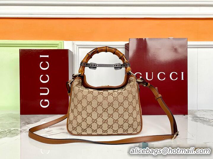 Best Price Gucci Diana Small Shoulder Bag In GG Canvas 895204 Beige/Dark Brown 2026