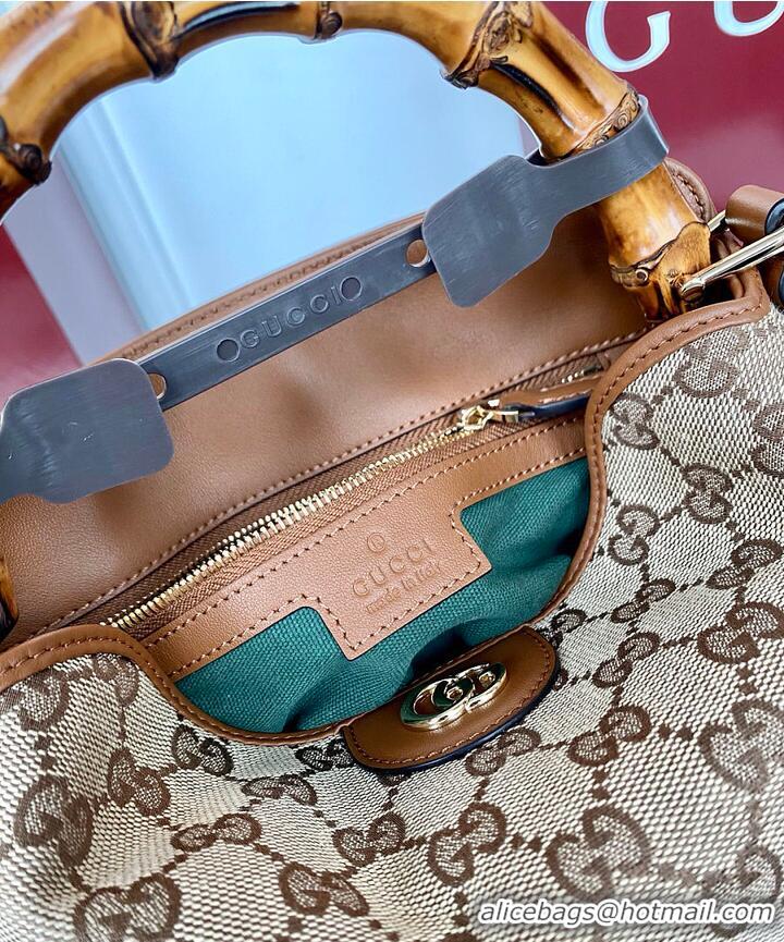 Best Price Gucci Diana Small Shoulder Bag In GG Canvas 895204 Beige/Dark Brown 2026