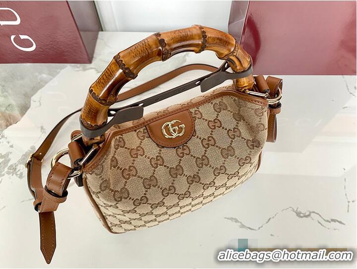 Best Price Gucci Diana Small Shoulder Bag In GG Canvas 895204 Beige/Dark Brown 2026