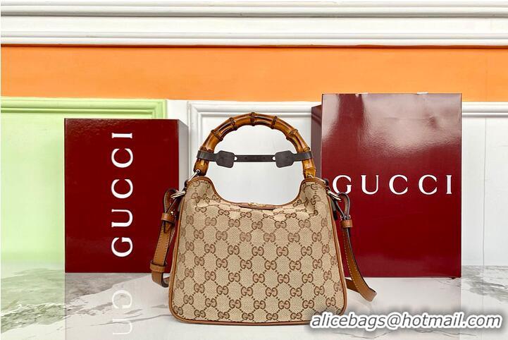 Best Price Gucci Diana Small Shoulder Bag In GG Canvas 895204 Beige/Dark Brown 2026