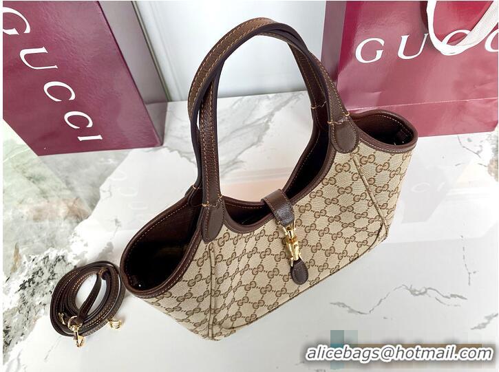 Market Sells Gucci Mercato Small Tote Bag In GG Canvas 866735 Beige/Dark Brown 2026
