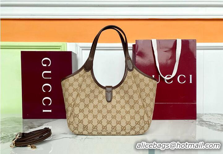 Market Sells Gucci Mercato Small Tote Bag In GG Canvas 866735 Beige/Dark Brown 2026
