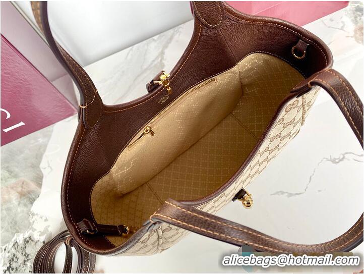 Market Sells Gucci Mercato Small Tote Bag In GG Canvas 866735 Beige/Dark Brown 2026