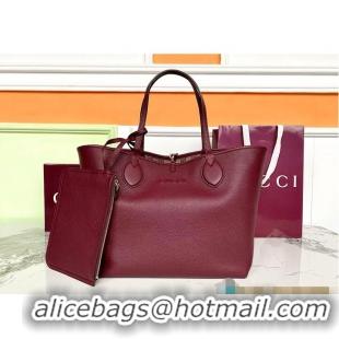 Grade Discount Gucci Totissima Reversible Leather Tote Bag 866739 Burgundy 2026