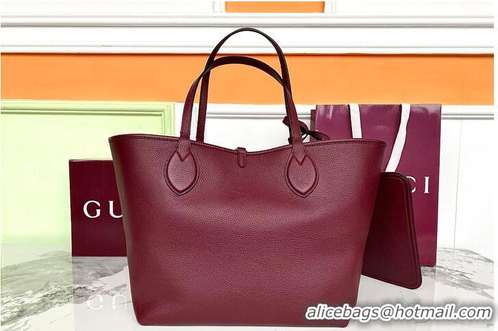 Grade Discount Gucci Totissima Reversible Leather Tote Bag 866739 Burgundy 2026