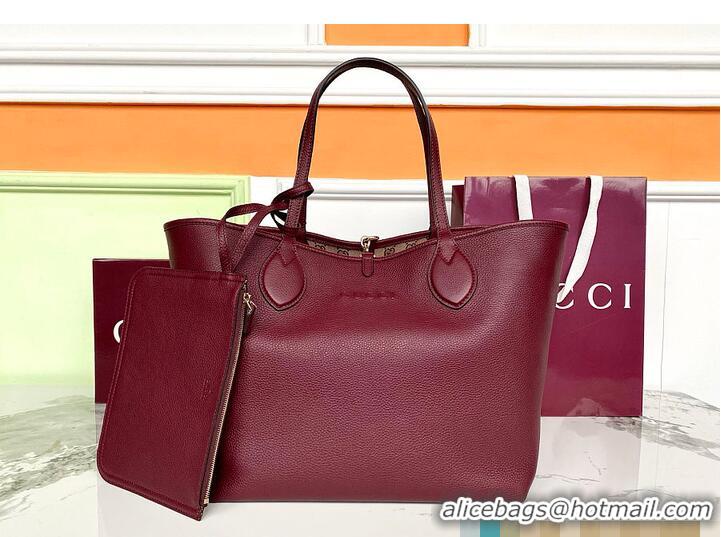 Grade Discount Gucci Totissima Reversible Leather Tote Bag 866739 Burgundy 2026