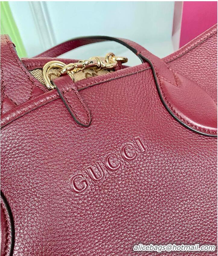 Grade Discount Gucci Totissima Reversible Leather Tote Bag 866739 Burgundy 2026