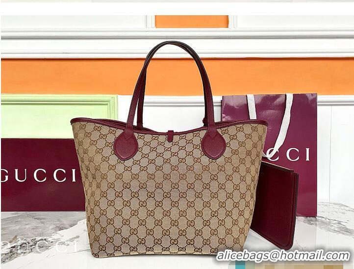 Grade Discount Gucci Totissima Reversible Leather Tote Bag 866739 Burgundy 2026